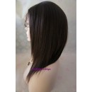 Glueless Indian remy lace wig 12 inch color #1b Yaki straight-GSW28