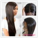Indian remy hair natural straight 16inch natural color glueless with silk top full lace wigs-GSW10