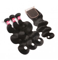 Wholesales Body Wave Hair Weave With 4*4 Lace Closure-HW010