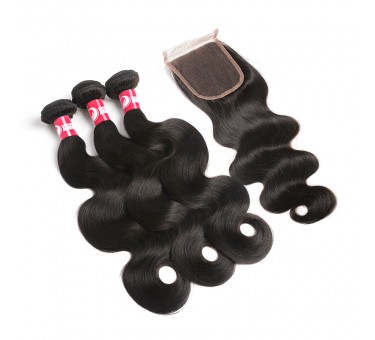 Wholesales Body Wave Hair Weave With 4*4 Lace Closure-HW010