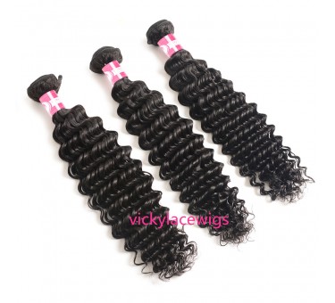 Wholesale Deep Wave Hair Weave Wefts Natural Color-WSH002