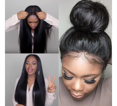 Natural Straight 360 Lace Wigs Brazilian Virgin Hair-GLW011