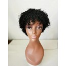 curly wig for black women human hair machine made wig