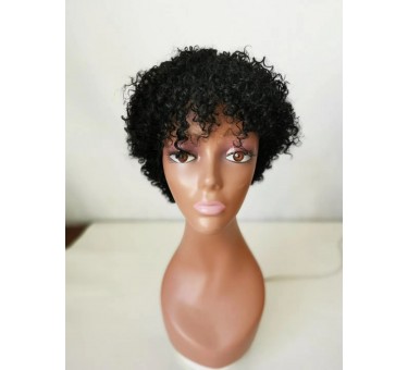curly wig for black women human hair machine made wig